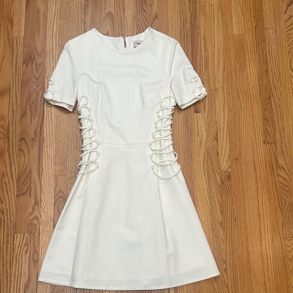 Cushnie Et Ochs Dresses & Skirts - Cushnie Et Ochs Elegant White Dress with Side Lace-Up Detail